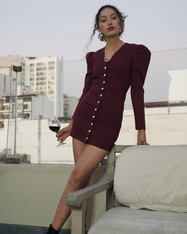 Merlot Dress// Guinda - Imagen 3